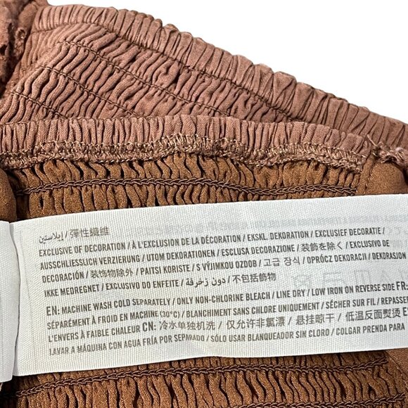 Hollister Cottage Crop Top XS Brown Cotton Eyelet Embroidered Boho Babydoll - Picture 7 of 9